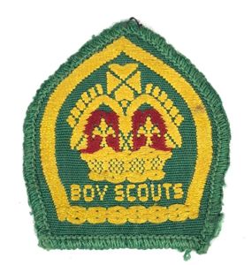 Boy Scouts Kings Scout embroidered cloth badge white backing