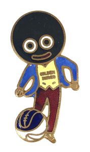 Robertsons Golly footballer yellow waistcoat badge pre war MELSON