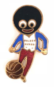 Robertsons Golly footballer white waistcoat advertising badge by H.W.MILLER