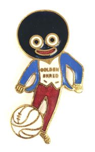 Robertsons Golly footballer white waistcoat advertising badge by J.R.GAUNT