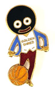 Robertsons Golly footballer white waistcoat advertising badge F&S