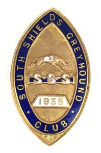 1935 South Shields Greyhound Club officially numbered badge Tyne and …