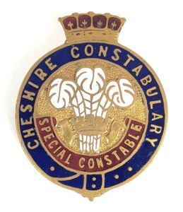 Cheshire Constabulary Special Constable police reserve badge