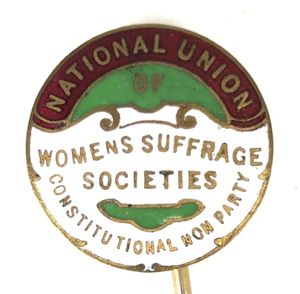 National Union of Womens Suffrage Societies NUWSS badge