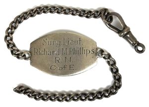 WW2 Royal Navy Surgeon Lieutenant Richard Morgan Phillips Silver identification …