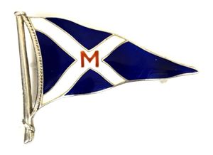 Minima Yacht Club silver ripple pennant enamel flag brooch River …