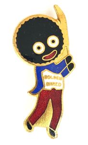 Robertsons Golly cricketer white waistcoat advertising badge Fattorini & Sons …