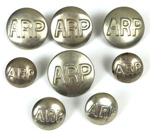 Air Raid Precautions ARP bluette overall set of buttons