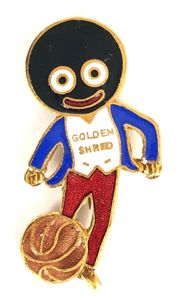 Robertsons Golly footballer white waistcoat advertising badge F&S B'HAM