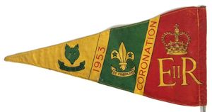Coronation of Queen Elizabeth II June 1953 Boy Scouts Pennant …