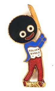 Robertsons Golly cricketer white waistcoat advertising badge H.W.MILLER