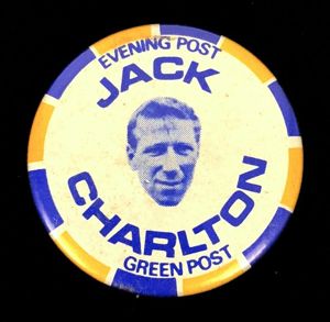 Leeds United Football Club Jack Charlton celluloid tin button badge …