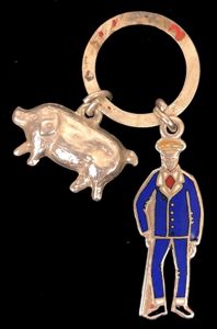 WW1 Wounded Soldier Hospital Blues character figure & pig silver …