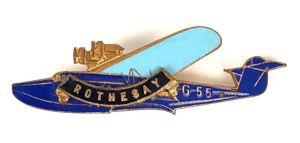 Saunders Roe Cutty Sark Flying Boat Seaplane Badge Edward VIII …