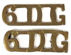 WW1 6th Dragoon Guards matching shoulder title 6DG badges attributed …