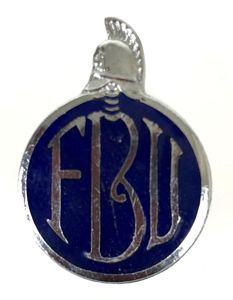 Fire Brigade Union FBU firemans membership badge
