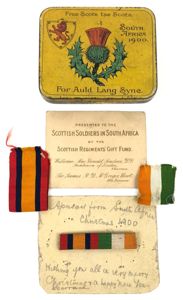 Scottish Soldiers in South Africa 1900 Gift Tin Attributed Thomas …