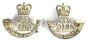 Durham Light Infantry DLI Regiment officers silvered collar badges 1953 …