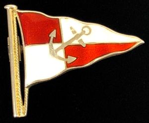 Torbay Saling Club silver ripple pennant enamel flag brooch Paignton …