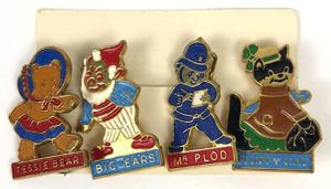 Enid Blyton Kelloggs Noddy's Friends advertising badges Tessie Bear, Big …
