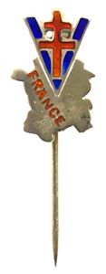 WW2 Free French Cross of Lorraine Victory France stick pin …