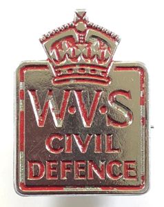 WW2 Voluntary Services WVS Civil Defence utility issue badge H.W.Miller