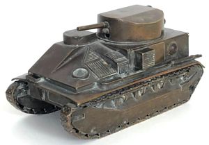 Vickers Medium Mark II Tank bronze desk ornament c.1925 - …