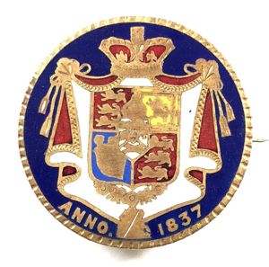 Queen Victoria 1837 Accession to the Throne commemorative badge