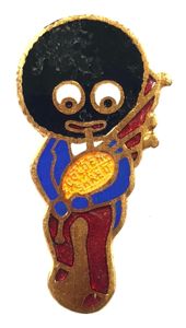 Robertsons Golly bagpiper white waistcoat advertising badge F&S B'HAM