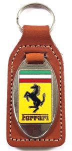 Ferrari Sports Car rearing horse logo leather key fob badge …