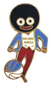 Robertsons Golly footballer white waistcoat advertising badge J.R.Gaunt