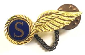 BOAC Airline Air Stewardess gilt brevet wing badge by Manhattan …