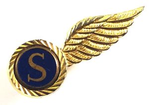 BOAC Airline Air Stewardess gilt brevet wing badge by Manhattan …