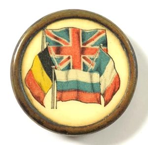 WW1 United We Stand England France Belgium Russian flag tin …