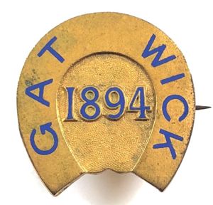 1894 Gatwick Racecourse horse racing pin badge