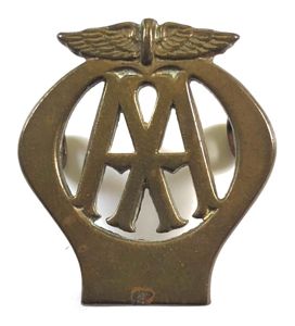 Automobile Association AA patrolman uniform collar badge