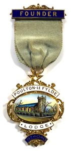 Poulton le Fylde Lodge No 4040 Masonic Founder's Jewel 1919 …