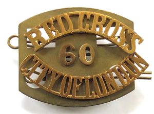 Red Cross 60 City of London uniform shoulder title badges …