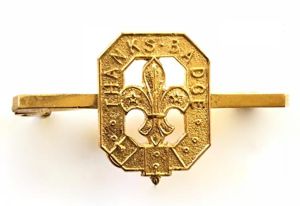 Boy Scouts Thanks Badge 1965 hallmarked silver gilt