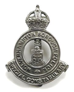 Wolverhampton Borough Special Constabulary police chrome cap badge