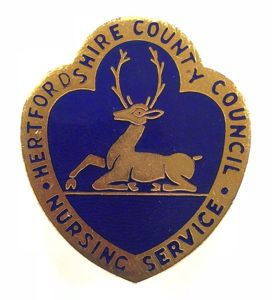 Hertfordshire County Council Nursing Service pin badge
