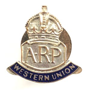 WW2 Western Union air raid precautions ARP badge Telegram & …
