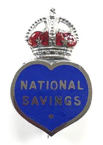 WW2 National Savings heart shape pin badge