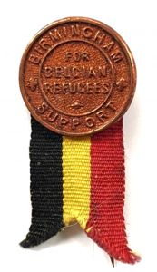 WW1 Birmingham Support For Belgiam Refugees fundraising flay day pin …