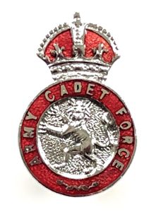 Army Cadet Force chrome and enamal lapel badge circa 1940s