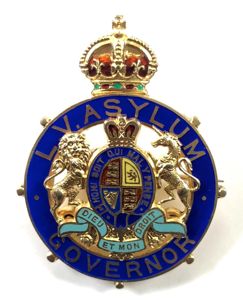 Licence Victuallers Asylum Governor silver gilt badge