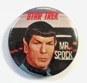 Star Trek Mr. Spock pin button advertising badge 1969 Paramount …