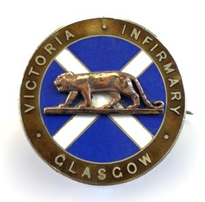 Victoria Infirmary Glasgow 1929 hallmarked silver nurses hospital badge