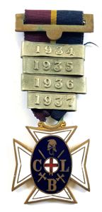 Church Lads Brigade CLB service medal 1934-5-6-7 clasps