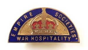 WW2 Empire Societies War Hospitality pin badge